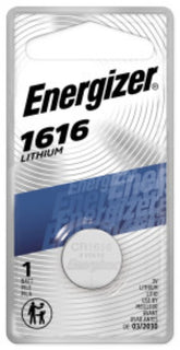Energizer ECR1616BP Coin Cell Battery, 3 V Battery, 60 mAh, CR1616 Battery, Lithium, Manganese Dioxide